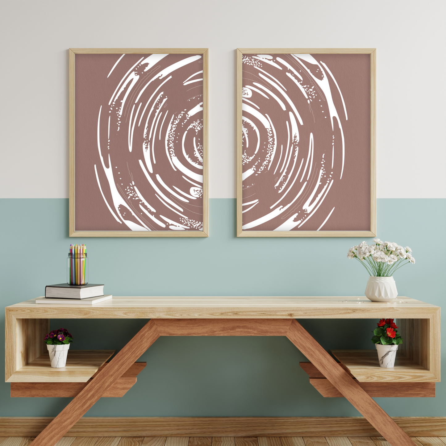 Abstract Yin and Yang - (Set of 2)