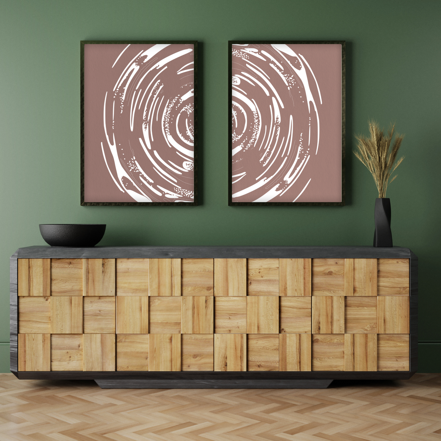 Abstract Yin and Yang - (Set of 2)