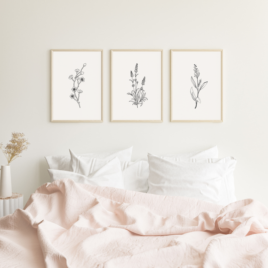 Minimal Botanical Line Art Collection ( Set of 3 )