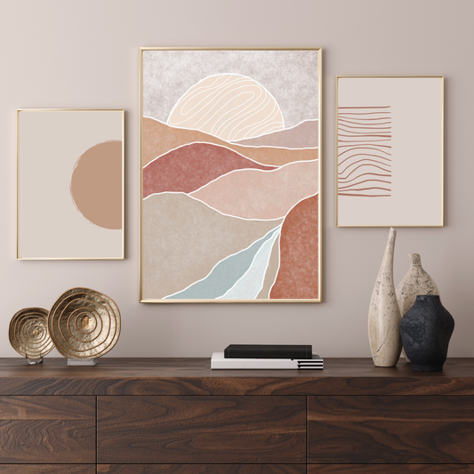 Sun, Rays and Mountain ( Set of 3 )