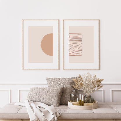 Half Sun and Rays - Geometric (Set of 2)